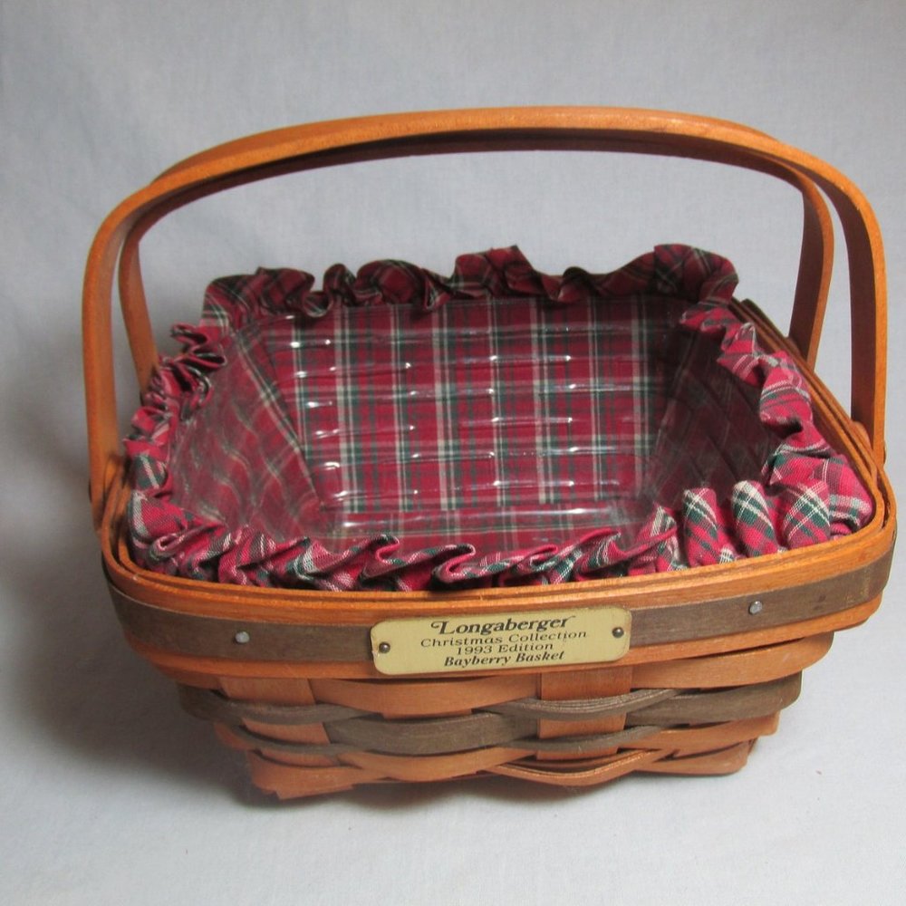 NWT LONGABERGER PLAID TIDINGS BASKET LINER